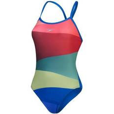 Recycled Fabric Swimsuits Speedo Women's Womens/Ladies Placement One Piece Swimsuit Red Green in red green