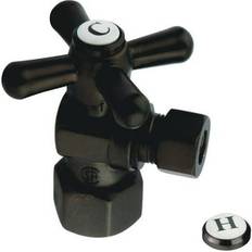 Ball Valves Tangletown Fine Art Traditional Quarter Turn Valves, 0.5 FIP x 0.38 in. O.D. Compression Matte Black