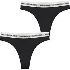 Björn Borg Dame Trusser Björn Borg Core Logo Thong 2-pack Sort