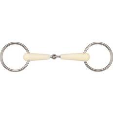 Équitation SOYO Mors anneaux pour cheval amovible simple articulation Happy mouth Blanc