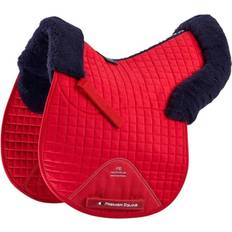 Equitazione Cuscinetto da sella integrato in pelle di pecora sintetica Premier Equine GP/Jump Numnah Rouge