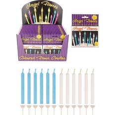 Henbrandt Pack of 12 colour angel flames candles for boys birthday cake decoration