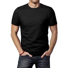 Mens Slim Line Basic Fashion Crew-Neck T-sihrt - Black