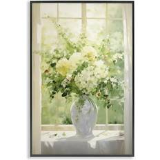 Framed Art Stupell Industries Flower Arrangement Botanical & Floral Painting Black Print Wall Art 16 x 24 in Framed Art