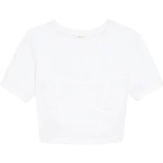 Off-White Herren T-Shirts Off-White Off-Stamp Cropped-T-Shirt Damen Elastan/Baumwolle Weiß