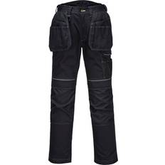 Stretch Work Pants Portwest PW3 stretch arbejdsbukser med hængelommer Sort (Størrelse: 28)