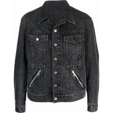 Balmain Denim Jackets Balmain zip-detail denim jacket men Cotton Black