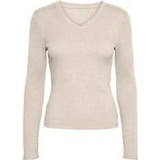 Fille Pulls en Tricot Vero Moda Pull Col V Fille Henna - Beige