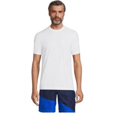 White Water Sport Clothes Lands' End Men's Short Sleeve Upf Swim Tee Rash Guard White (XXLarge)