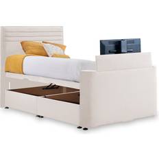 Roseland Furniture Ryton Upholstered Velvet Ottoman TV Bed Double King & Superking