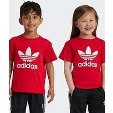 Adidas Överdelar adidas Boys, adidas Originals Unisex Kids Trefoil Tee Dark Red, Red, 4-5 Years 4-5 YEARS