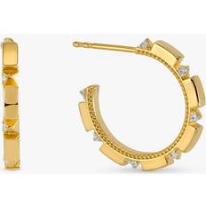 Rachel Jackson London White Topaz Arrow Spike Demi Hoop Earrings