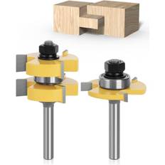 Aplus 8 mm Groove och Tongue plös och spår set router bit set överfräs träbearbetning fräsning träskärare verktyg för gravyrmaskin trimmaskin