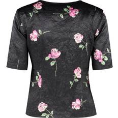 Floral Chemisiers Ganni Crinkled Satin Blouse