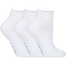 IOMI Mens Pairs Cotton Cushioned Diabetic Socks for Swollen Feet and Legs White 12-14