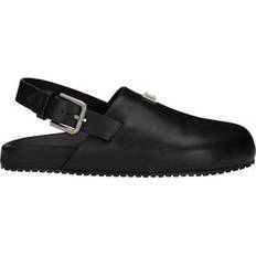 Dolce & Gabbana Pantofole e Sandali Dolce & Gabbana Badge Logo Leather Clog Black Men's