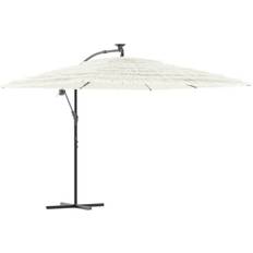 vidaXL Garden Parasol With Steel Pole Outdoor Umbrella Patio Sun Parasol White 290 x 290 x 238 cm