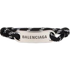Logo-engraved Rope Bracelet Black And Silver