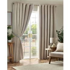 Beige Curtains Luxury Living Chenille Blackout 229x229cm