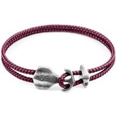 Amethyst - Silver Bracelets Anchor & Crew Delta Silver and Rope Bracelet Purple 23cm