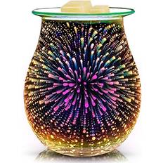 Glass Wax Melt 3D Glass Electric Melts Warmer Wax Burner Melter Fragrance Warmer 3D Fireworks Wax Melt