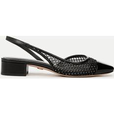 Veronica Beard Cecile Rhinestone Mesh Cap-Toe Slingback Black Rhinestone