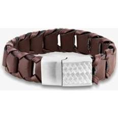 Brown Jewellery Dark Brown Wide Leather Bracelet OSB-2356SBN 17cm