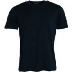 Dolce & Gabbana Blue T-shirts Dolce & Gabbana Dark Blue Cotton Round Neck Short Sleeves T-shirt IT48