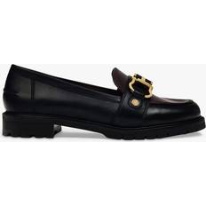 Purple Loafers Radley Linden Row Leather Colour Block Chunky Stirrup Loafers, Dark Cherry/Black