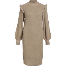 Klær Object OBJMALENA L/S Ruffle Knit Dress NOOS