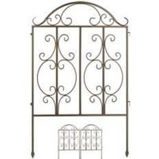 Relaxdays Garden Fence Panels Set of 3 - 63.5 x 98 cm Bronze