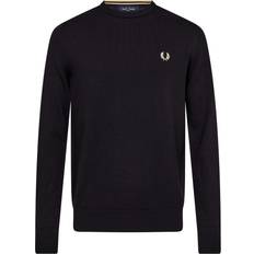 Yellow Jumpers Fred Perry Black Embroidered Sweater BLACK