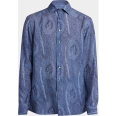 Hemdkragen Blusen Etro Etro-Paisley Camicie Blu-Uomo