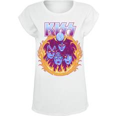 Kiss Dam T-shirts Kiss T-shirt Creatures In Flames för Dam vit