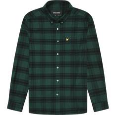 Flonel Skjorter Lyle & Scott Tonal Check Flannel Shirt, Argyle Teal/ Jet Black