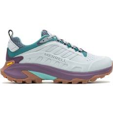 Silver - Women Hiking Shoes Merrell Moab Speed Leather Waterproof Women's Climbing Shoes Highrise