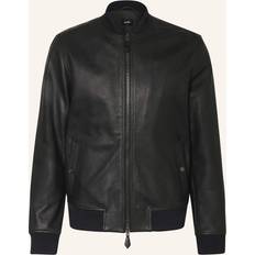 Clothing Reiss Cast Leather Bomber Jacket, Black