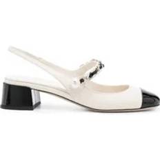 Mehrfarbig Pumps Leather and patent leather slingback pumps