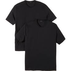 Schiesser Överdelar Schiesser 2-pack Essentials American T-shirts Round Neck Black
