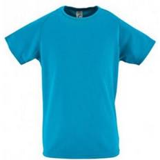 (12yrs, Aqua) Childrens/Kids Sporty Unisex Short Sleeve T-Shirt Multicoloured 12-13yrs