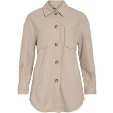 Beige - Dam - Overshirts Jackor Vila Oversize Jacka Brun