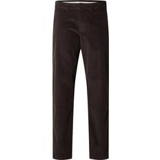 Selected Corduroy Raka Byxor Brun
