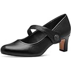 Jana Court Shoes Jazlyn Strap - Black