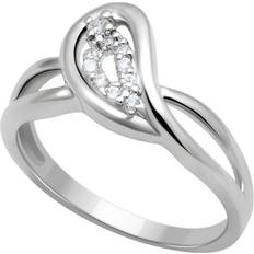 Rhodium Rings Precious Stone Women Rhodium Brass Ring with AAA Grade CZ in Clear