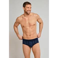 Briefs Unterhosen reduziert Schiesser Sportslips Feinripp 2er-Pack mit Eingriff Feinripp dunkelblau Karomuster Original Classics