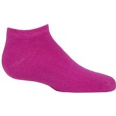 Boys and Girls Pair Plain Bamboo Trainer Socks with Smooth Toe Seams Pink 12.5-3.5 Kids (8-12 Years)