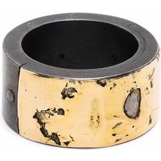 Parts of Four Sistema diamond band ring unisex 18kt Yellow Gold/Oxidised Sterling Silver