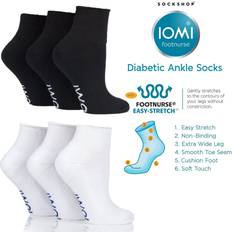 Clothing IOMI Pair White Footnurse Gentle Grip Diabetic Ankle Socks Ladies Ladies