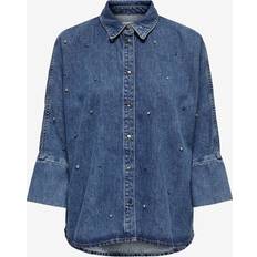 Natuurlijk Overhemden Only Grace Denim Overhemd - Blauw