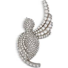Transparent Broscher Balmain Rhinestone Och Palladium Svala Brosch